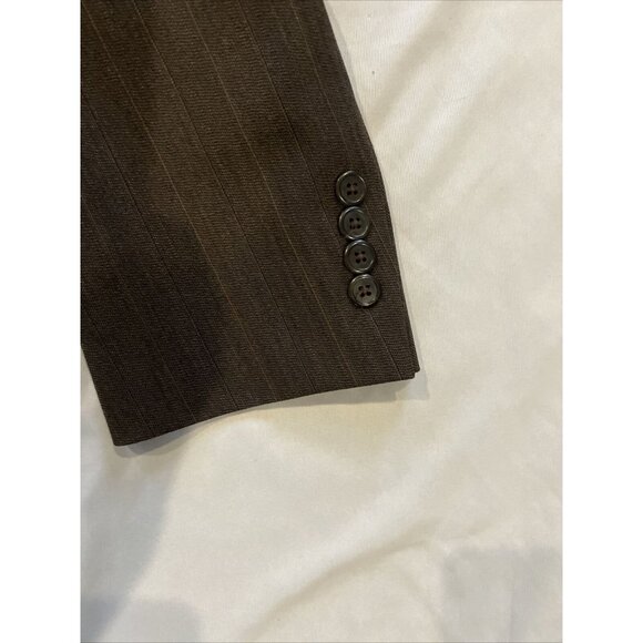 HART SCHAFFNER MARX Mens Brown Striped WOOL Sport Coat Suit Jacket Blazer 40 Reg - Picture 4 of 12